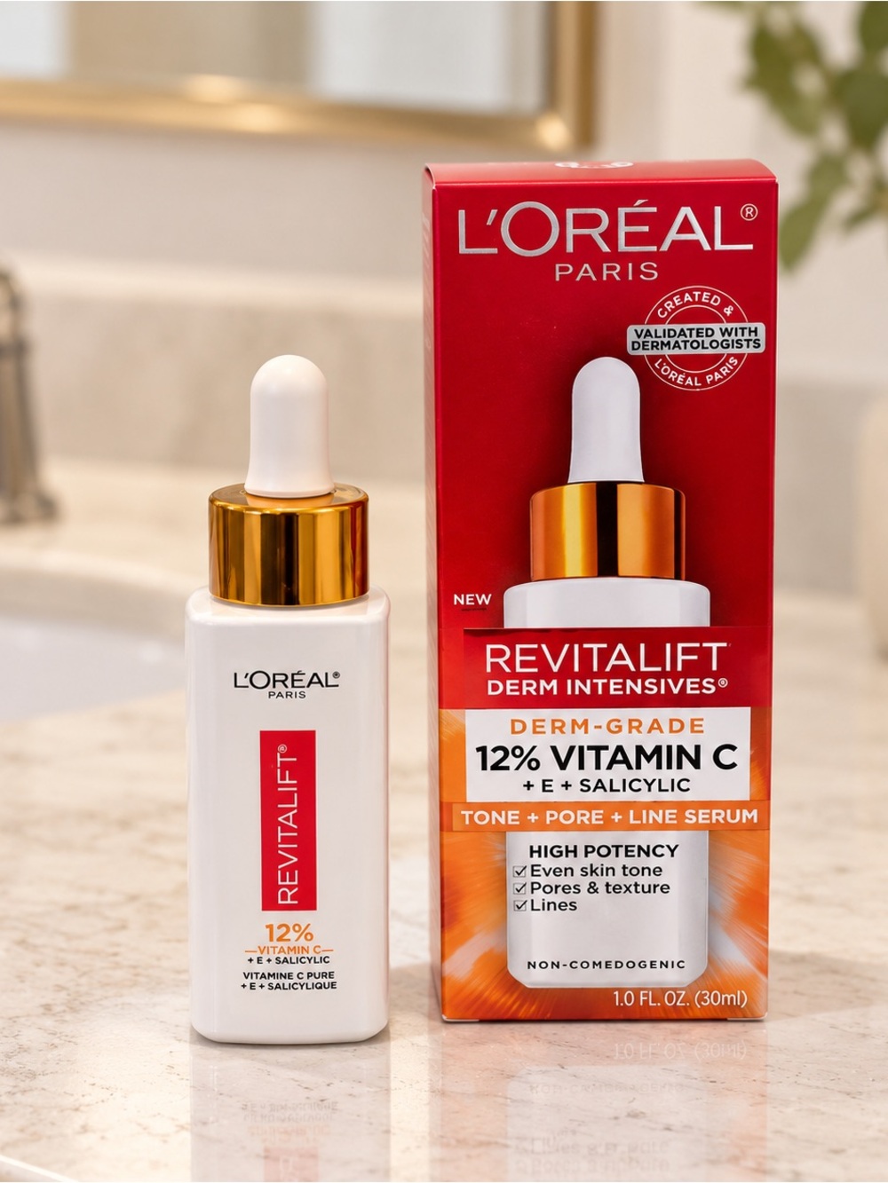 L’Oréal Revitalift 12% Vitamin C + E + Salicylic Acid Serum 1 oz New With Box